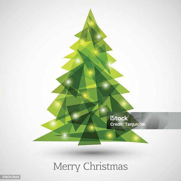 Abstract Christmas Tree Made Of Green Triangles Stock Illustration - Download Image Now - Christmas Tree, Christmas, Abstract
