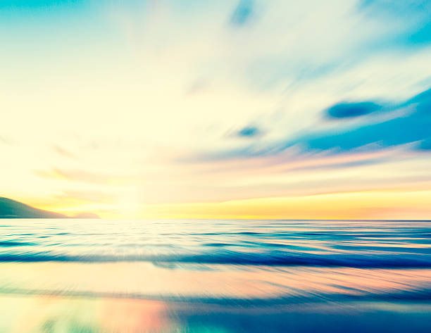 istock An abstract seascape with blurred zoom motion on paper backgroun 496242902