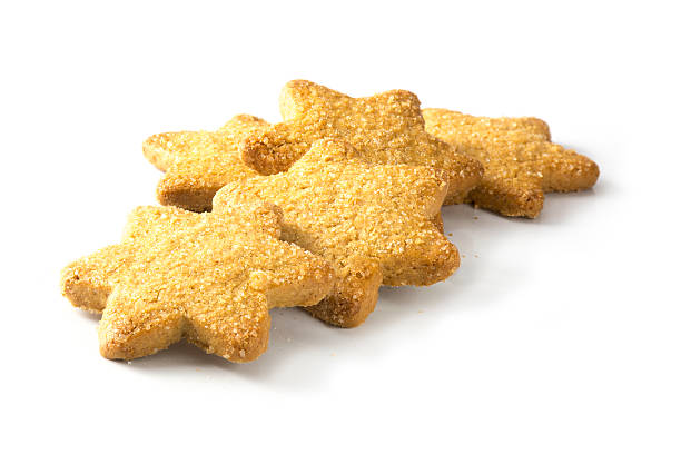 istock Christmas cookies in star shape isolated on a white background 496243384