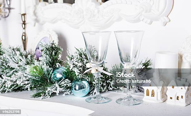 Christmas Decorations White Houses Stock Photo - Download Image Now - 2015, Backgrounds, Blinking
