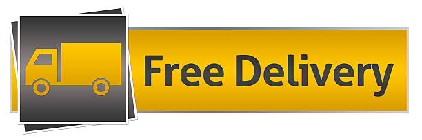 istock Free Delivery With Van Yellow Black Horizontal 496253322