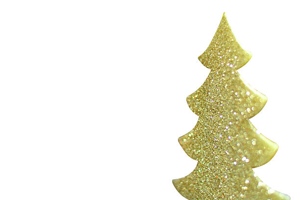 istock golden christmas tree glitter on white background 496254276