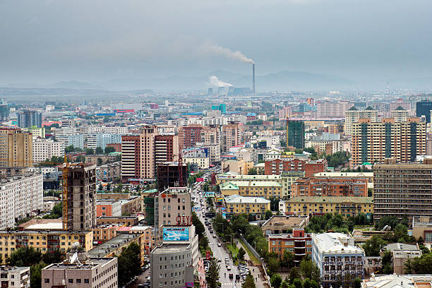 улан-баторе города, вид с воздуха - independent mongolia фотографии стоковые фото и изображения