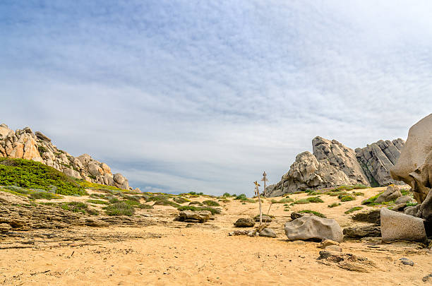 view of beach called Valley of the Moon in Capo Testa coast, near Santa Teresa of Gallura, Sardinia, Italy