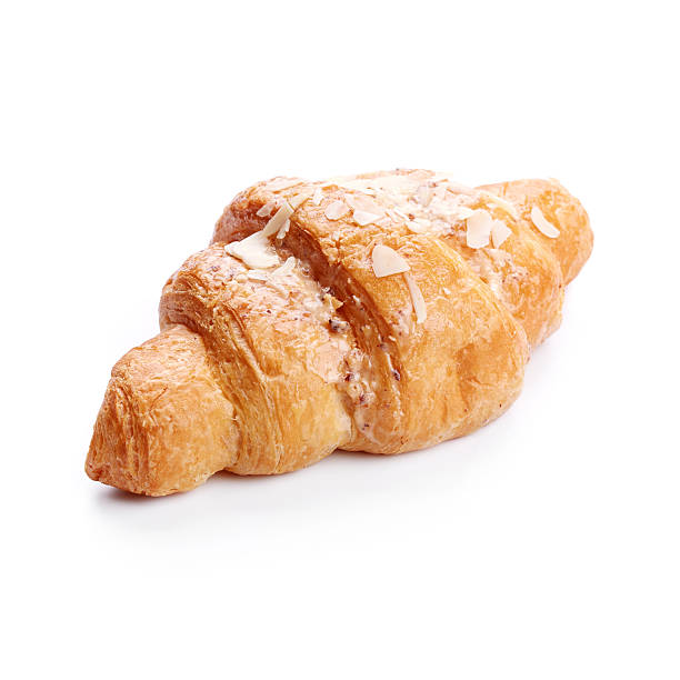 круассан изолированные на белом фоне - croissant morning white breakfast стоковые фото и изображения
