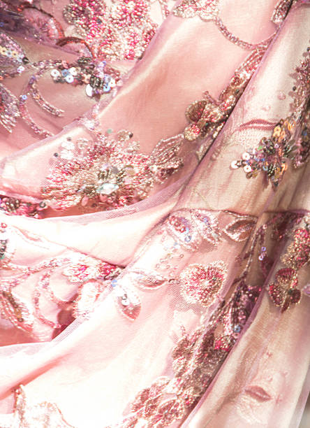 Pink lace with sequins, rhinestones and glitter