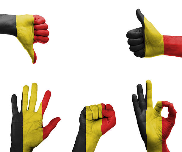 Top up view of a Belgian flag