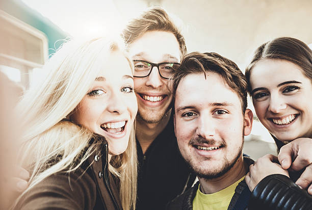 istock Teenagers making selfie at the railway station 496262482