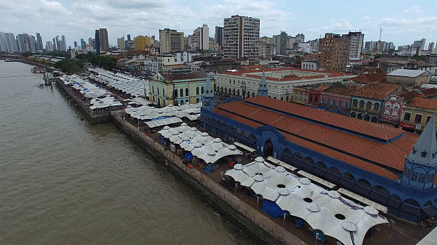 istock Aerial view of Belem Harbor, Brazil 496262526
