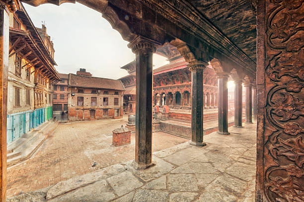 Patan Durbar Square, Nepal Patan Durbar Square is situated at the centre of Lalitpur city. It is one of the three Durbar Squares in the Kathmandu Valley. The structures of this square have been built in 17th century. Patan is one of the oldest know Buddhist City. It is a center of both Hinduism and Buddhism. patan durbar square stock pictures, royalty-free photos & images