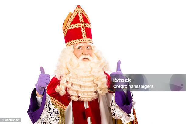 Happy Sinterklaas On White Background Stock Photo - Download Image Now - Sinterklaas, Religious Saint, Netherlands