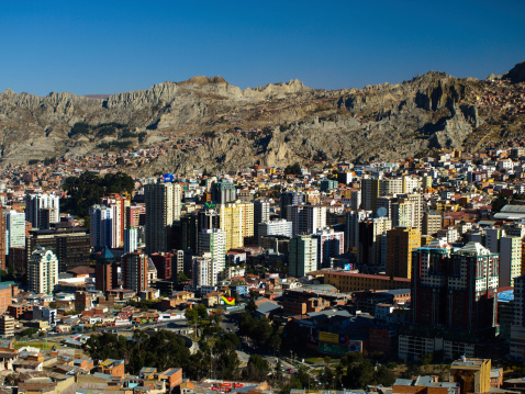 Modern city centre of La Paz (Bolivia)