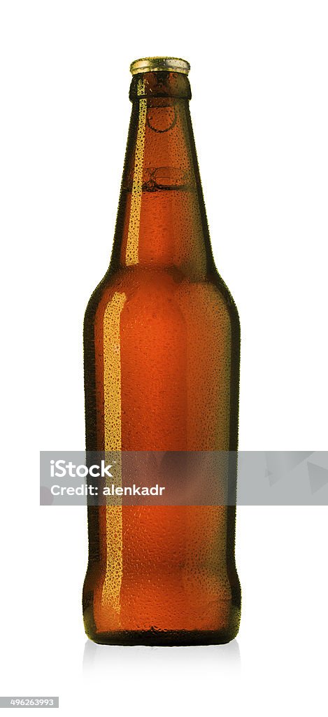 beer glass Bottle of beer with drops isolated on white background Beer Bottle Stock Photo
