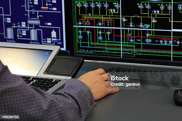 System Control Room Stock Photo - Download Image Now - Order, Surveillance, Control