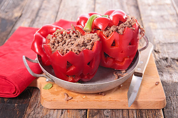 baked bell pepper, halloween recipe