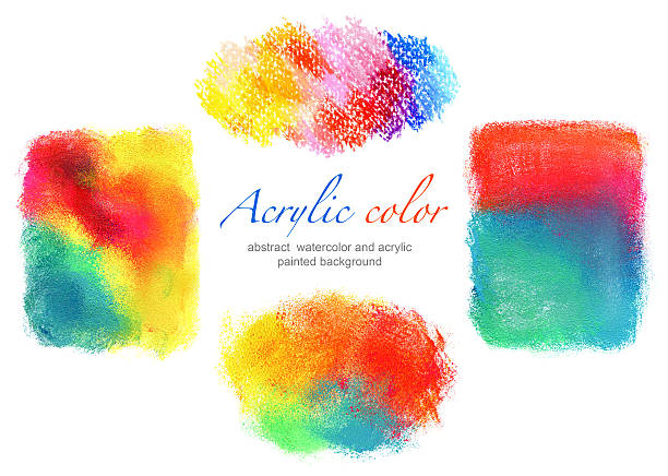 ilustrações, clipart, desenhos animados e ícones de círculo de acrílico abstrato aquarela pintados à mão e formações. - paint gouache paintbrush wallpaper brush