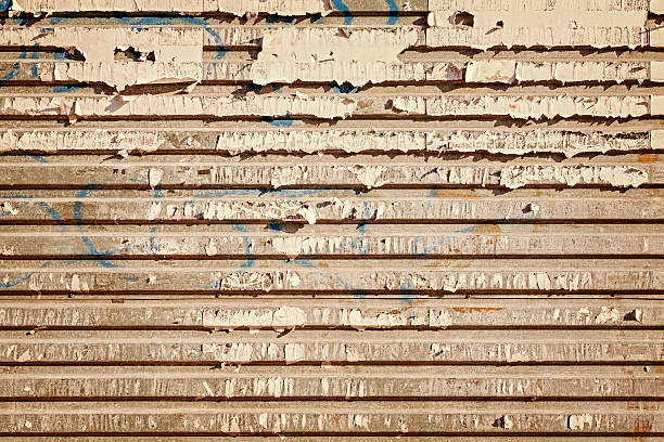 istock Grunge corrugated peeled metal texture. 496265638