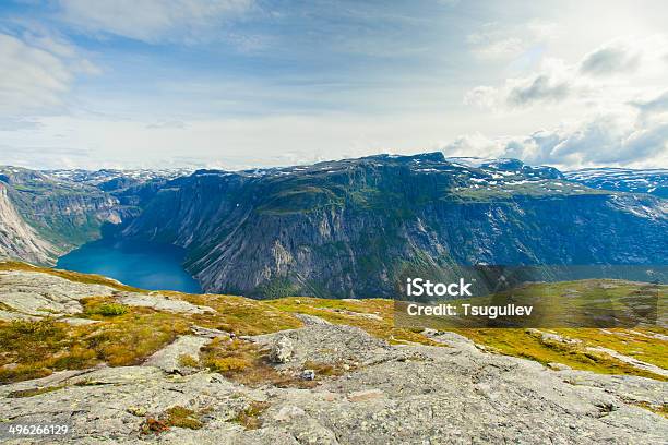 Beautiful Norwegian Summer Panorama Mountain Landscape Near Trolltunga Norway Stock Photo - Download Image Now