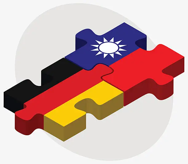 Vector illustration of Germany and Taiwan Flags