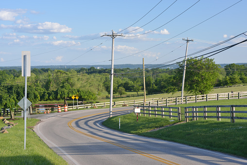 Road in rural Pennsylvania, USA