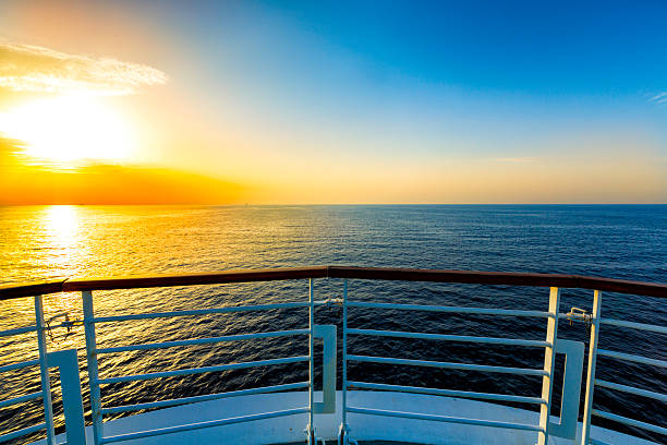 istock Sunrise or sunset from sailing ship bow on Caribbean sea 496266557