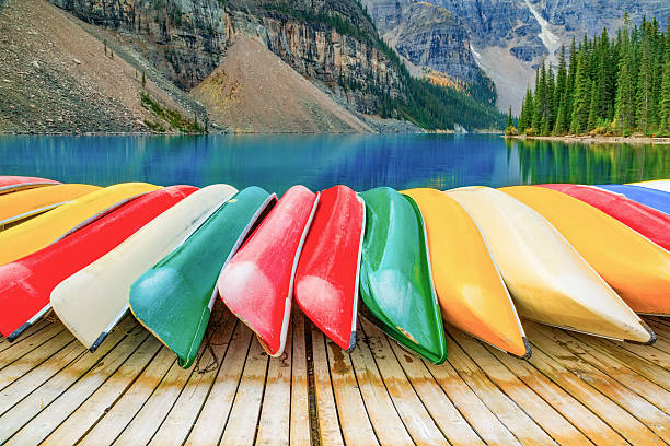 istock Kayaks on Moraine lake 496267336