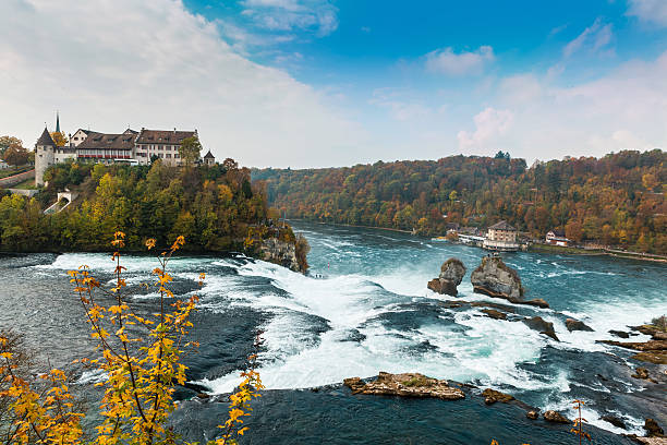 rheinfall von schaffhausen - rheinfels stock-fotos und bilder