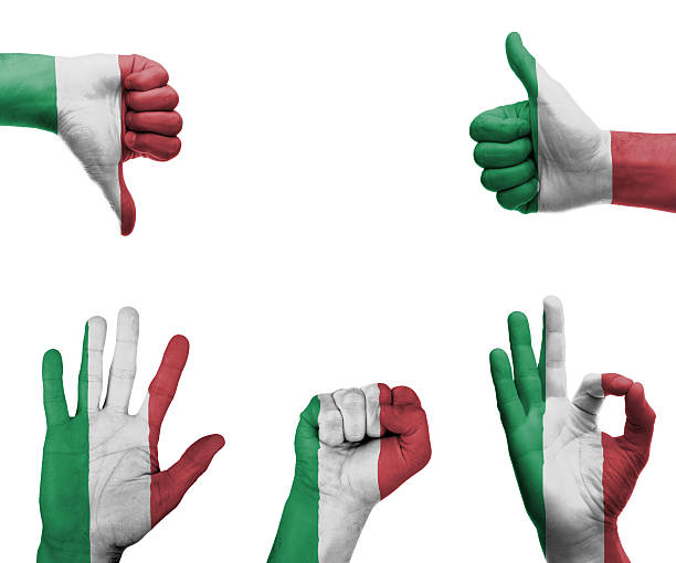 istock Hand set with the flag of Italy 496267471