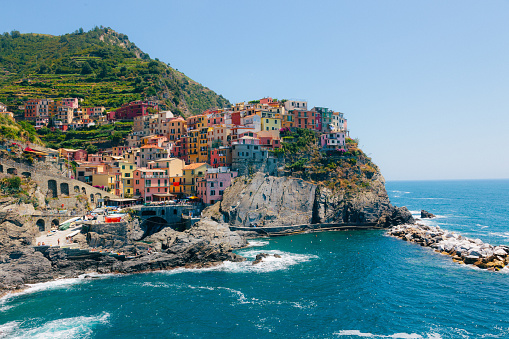Famous fishing village of Manarola located in CInque Terre area, Liguria, Italy