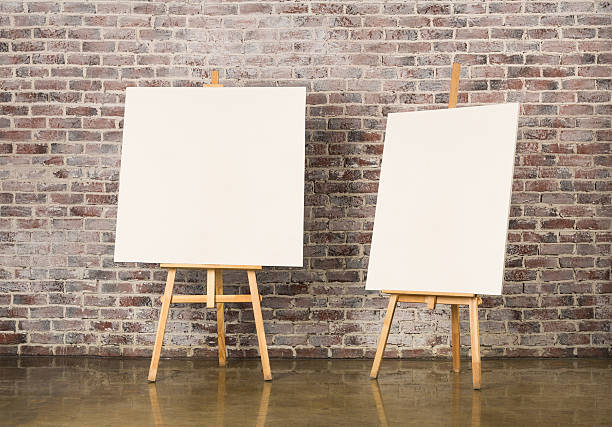 istock Pair of Easel with blank canvas 496278912