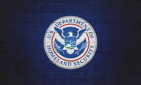 DHS Flag painted on a wall