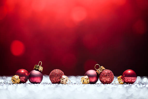 istock Red Christmas Time - Decorations Lights Bokeh Defocused Decoration White 496281896