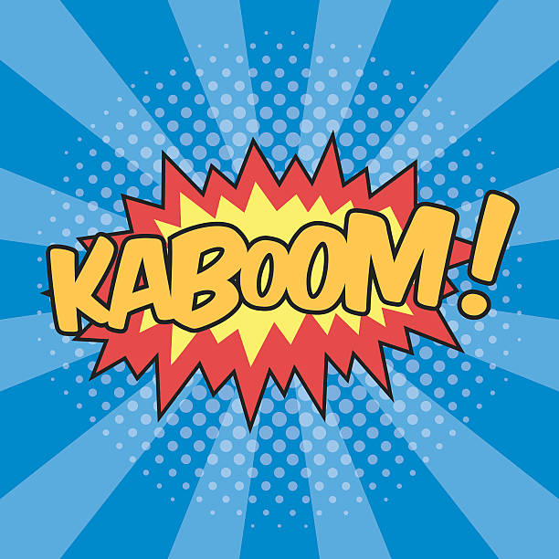 illustrazioni stock, clip art, cartoni animati e icone di tendenza di kaboom! formulazione effetti sonori - kaboom