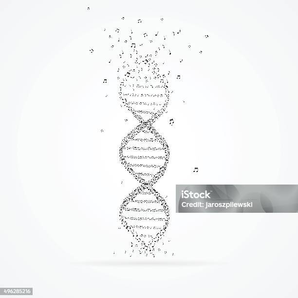 Dna Helix Made From Tunes Stock Illustration - Download Image Now - DNA, Music, Helix Model