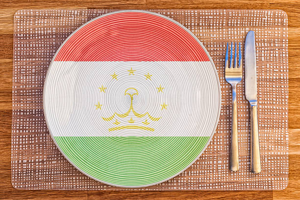 istock Dinner plate for Tajikistan 496285506