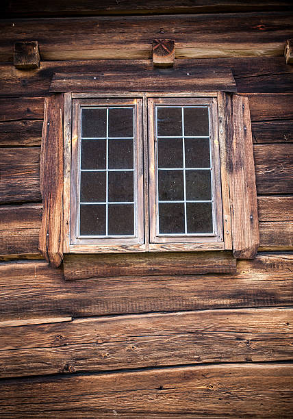 istock Window in wooden house 496286320