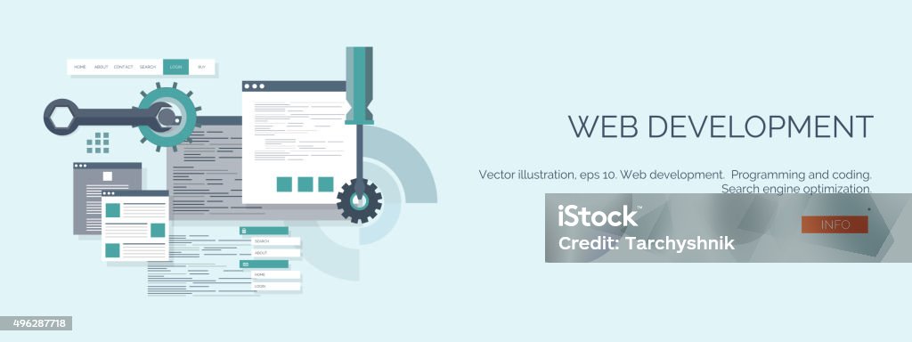 Vector Illustration Flat Computing Background Programming Coding Web ...