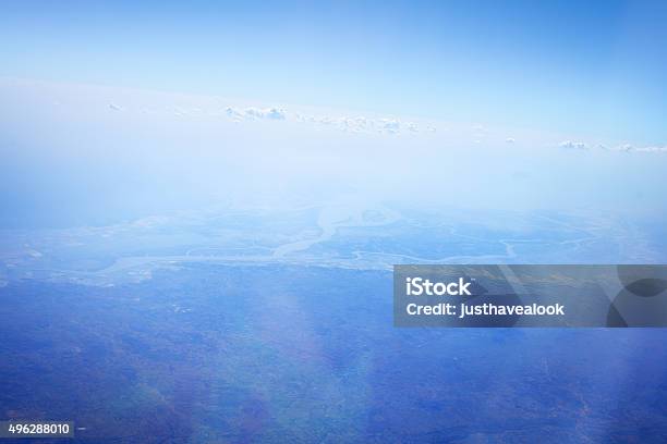 River Narmada In India Stock Photo - Download Image Now - 2015, Aerial View, Cloud - Sky