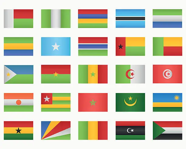 Vector illustration of Set of African countries Flags