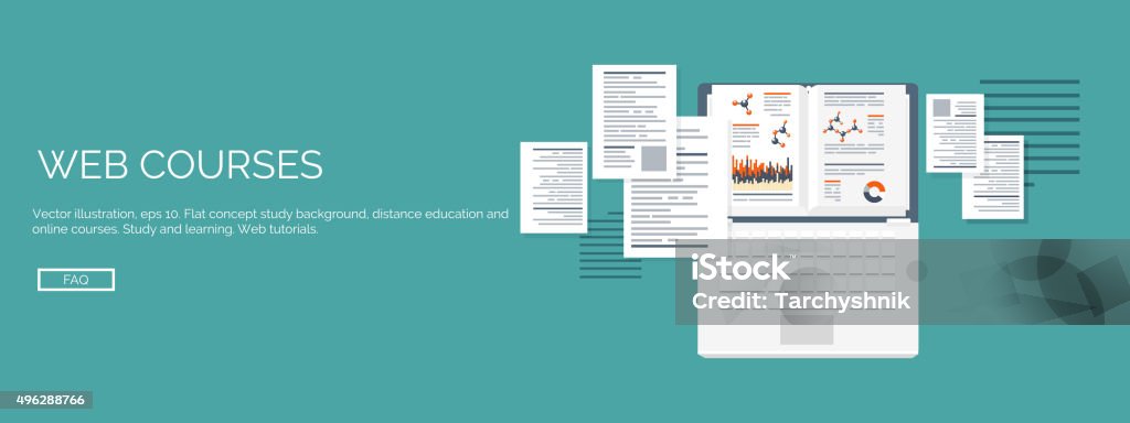 Study Background For Website Vector Illustration Flat Study Backgrounds Set Education Online Courses ...