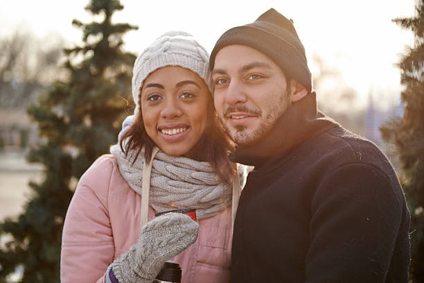 istock Ice skating couple having winter fun 496291844