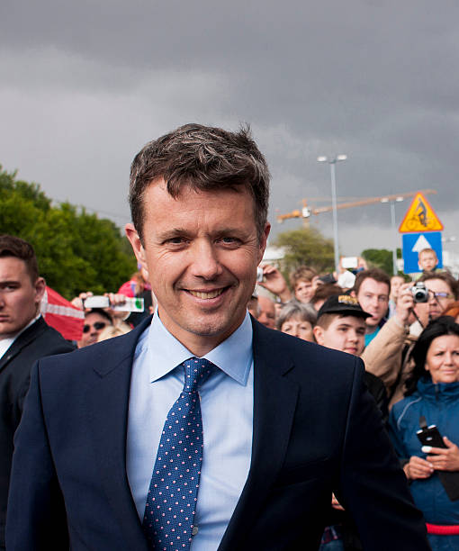 Szczecin, Poland - Mai 14, 2014: Denmark Prince Frederik, during press conference in harbour.On 14 May 2014 Szczecin will host the heir to the throne of the Kingdom of Denmark, His Royal Highness Frederik and his wife, Her Royal Highness Mary Elizabeth. The Crown Prince Couple will spend one day in Szczecin. It will be the first visit of Danish Prince Couple to Poland.The main purpose of the visit was to promote Danish goods and services in Poland and to brand Denmark among Poles.