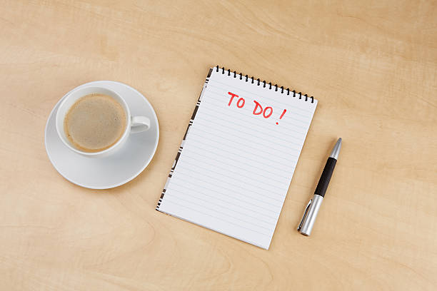 istock Office tools on the wooden desk 496307953