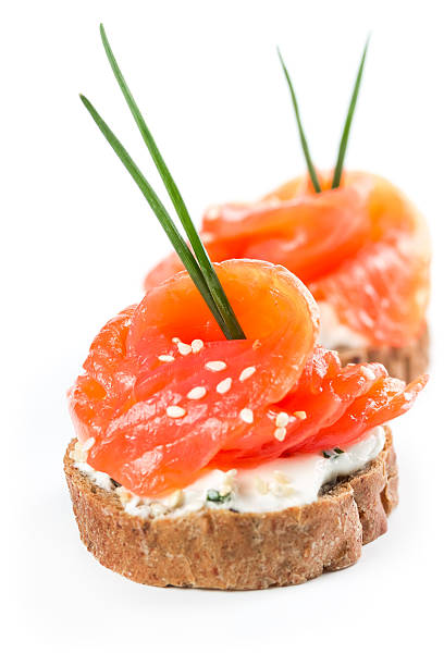 istock Canapes with salmon and onion 496308529