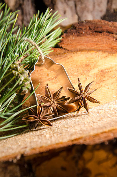 Cooked pears spiced with star anise and fresh rosemary.