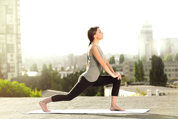 istock Concept for yoga on the roof 496312082