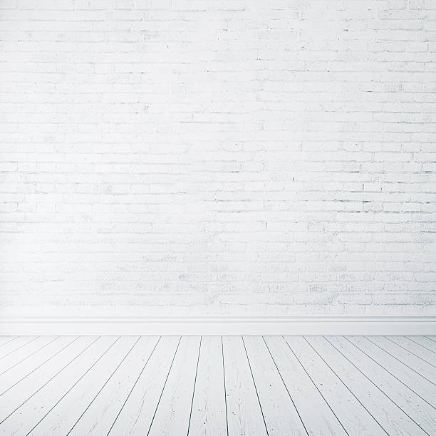 istock Empty part of white painted brick wall with wooden floor 496314994