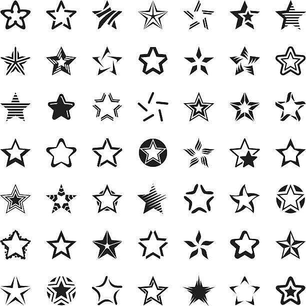 ilustraciones, imágenes clip art, dibujos animados e iconos de stock de icono de estrella - sharp curve