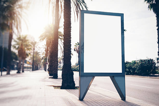 istock Empty lightbox on the street of a city. Vertical 496315362