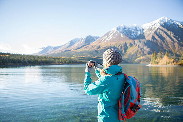 istock Tourist photographing landscape in Canada 496315470